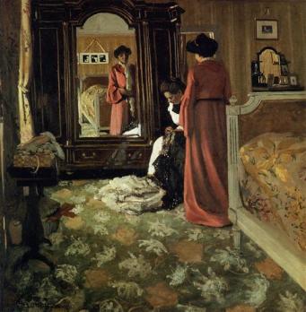 Felix Vallotton interior-bedroom-with-two-figures-1904